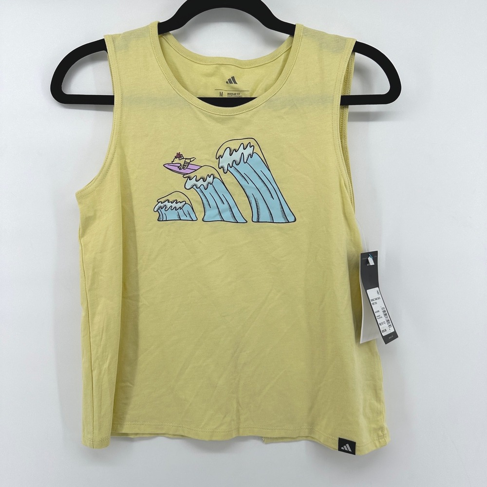 Adidas Girls Swing Tank Back Vent S25 Powder Yellow AA10088 Size M 10-12